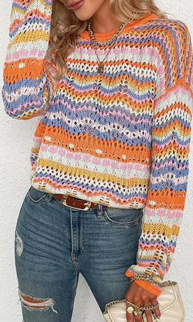 70s Knitted Multicolor Cardigan