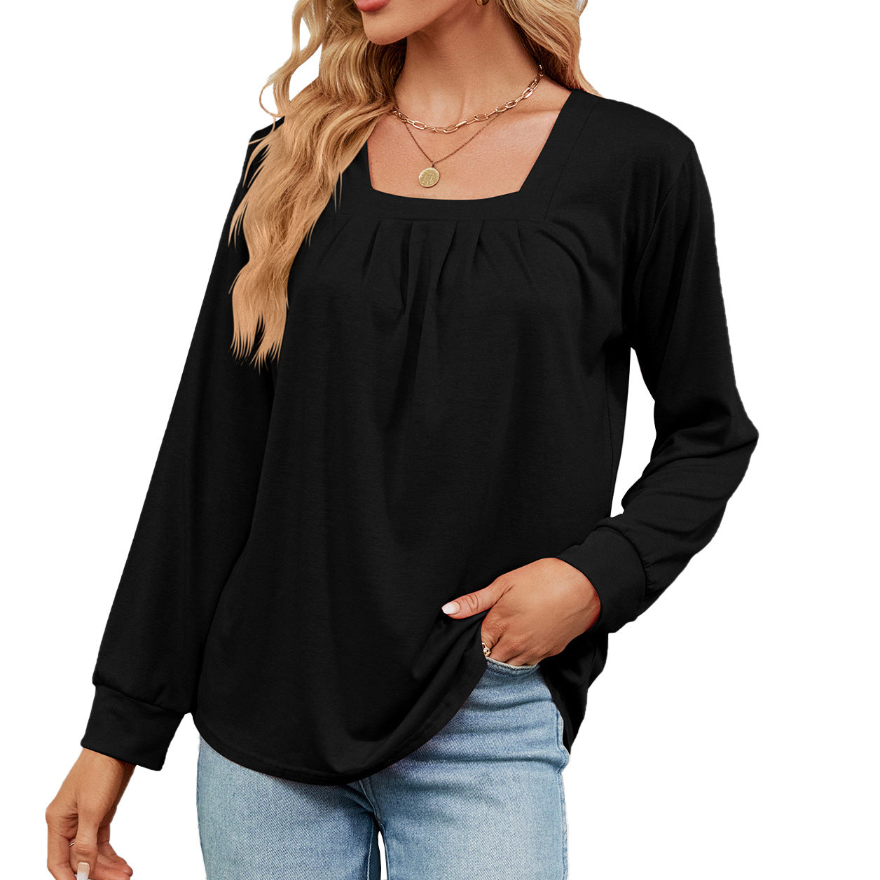 Women's Long Sleeve Loose-fitting T-shirt Top