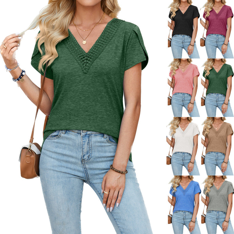 Women's Fashion Solid Color Casual T-shirt